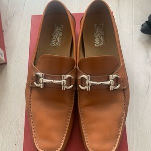 MEN'S PARIGI LEATHER DRIVER LOAFERS IN CUOIO CALF SIZE 12